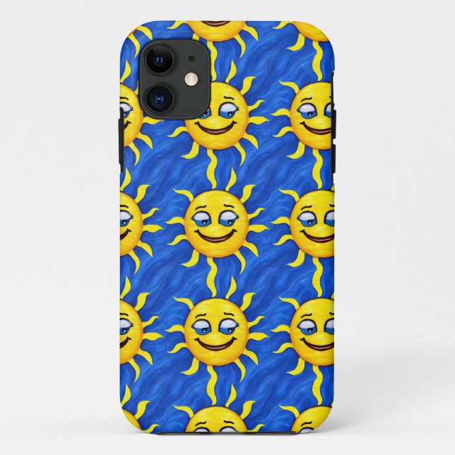 Lächelnde Gesichtssonne Sonne Case-Mate iPhone Hülle (Rückseite)