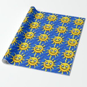 Lächelnde Gesichtssonne Sonne Geschenkpapier