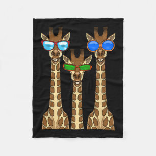 Lächelnde Giraffen tragen Sungles Funny Animal Sel Fleecedecke