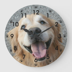 Lächelnde golden retriever-Wanduhr Große Wanduhr