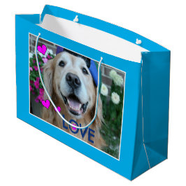 Lächelnde goldener Retriever-Liebe Große Geschenktüte