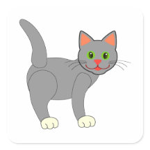 Lächelnde graue Katze mit Whiskers