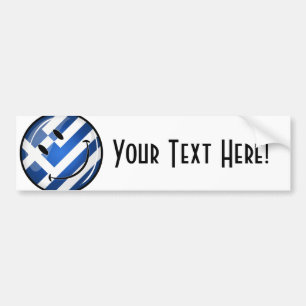 Lächelnde griechische Flagge Autoaufkleber