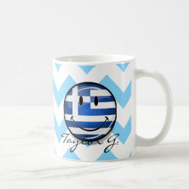Lächelnde griechische Flagge Kaffeetasse