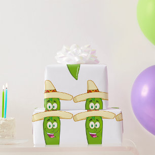 Lächelnde Grüne Chili-Schote Geschenkpapier