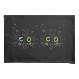 Lächelnde grüne Mit Augen Katze Kissenbezug
