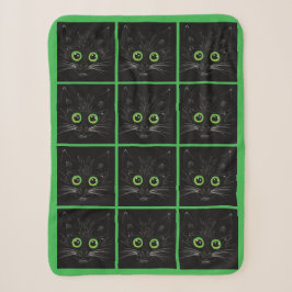 Lächelnde grüne Mit Augen Katze Sherpadecke