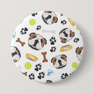 Lächelnde Hundeenglisch-Bulldogge Button