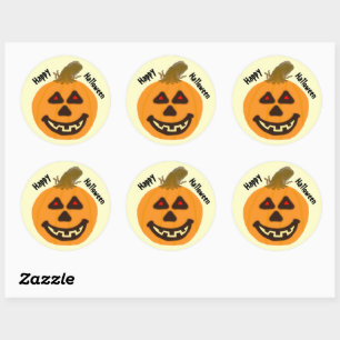 Lächelnde Jack-O-Lantern Halloween Stickers