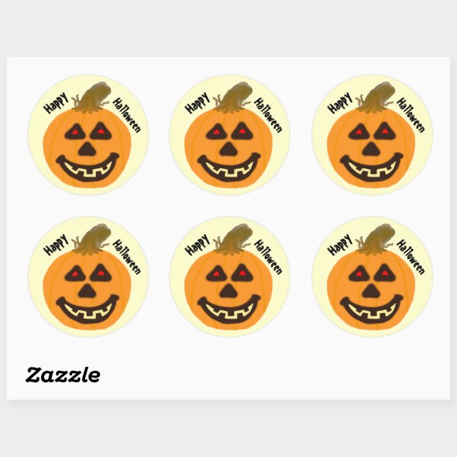 Lächelnde Jack-O-Lantern Halloween Stickers (Blatt)