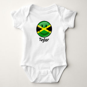 Lächelnde jamaikanische Flagge Baby Strampler