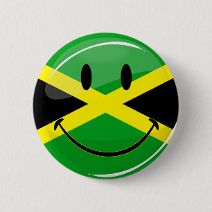 Lächelnde jamaikanische Flagge Button