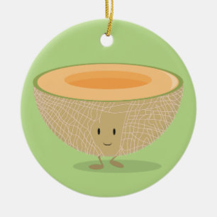 Lächelnde Kantalupe Keramik Ornament