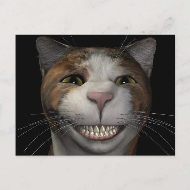 Lächelnde Katze Postkarte (Vorderseite)