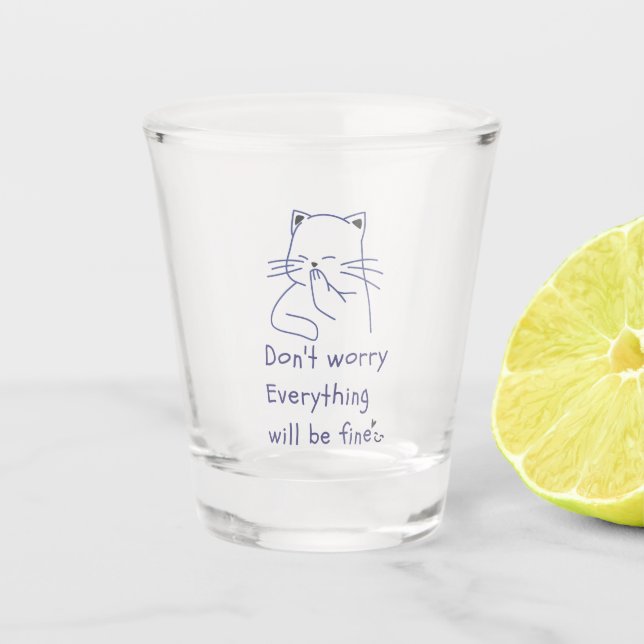 lächelnde Katze Shot Glas (Vorderseite)