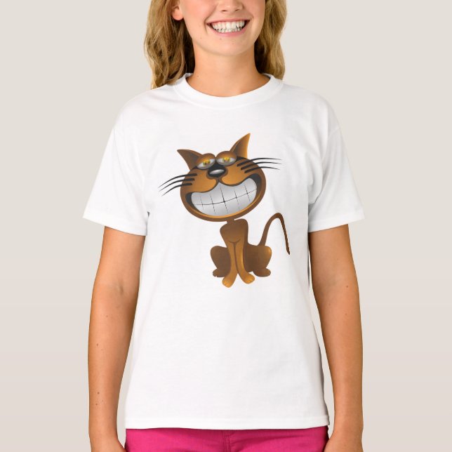 Lächelnde Katze T-Shirt (Vorderseite)