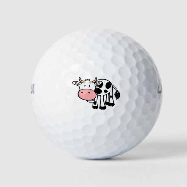 Lächelnde Kuh mit Daisies Golfball (Vorderseite)