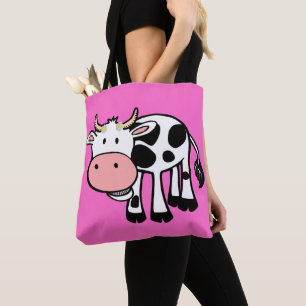 Lächelnde Kuh mit Daisies Tasche