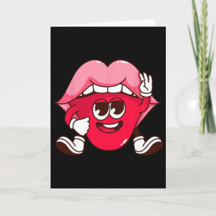 Lächelnde Lippen Cartoon Valentinstag Jugendliche Karte