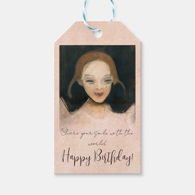 Lächelnde Mädchen, Helene Schjerfbeck Geschenkanhänger (Vorderseite)