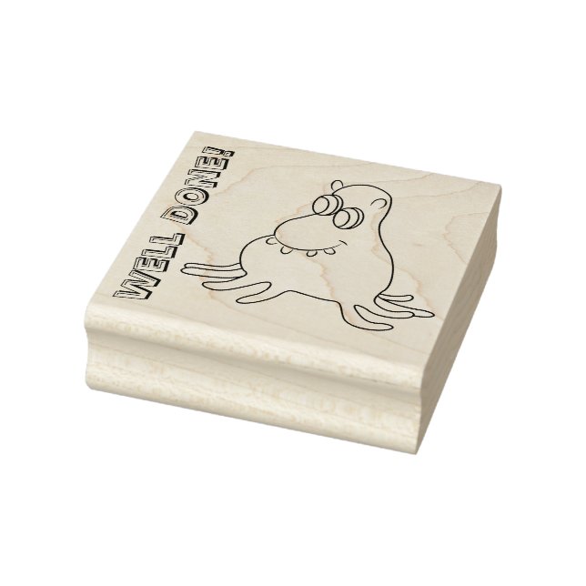 Lächelnde Monster-Briefmarke aus anpassbarem Gummi Gummistempel (Stempel)