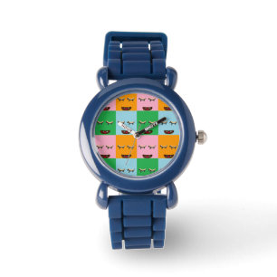 Lächelnde Monsterblockgesichte Armbanduhr