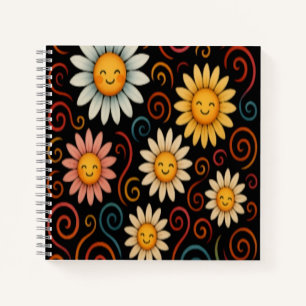 Lächelnde Nachrichten und Wirbel Spiral-Notebook Notizbuch