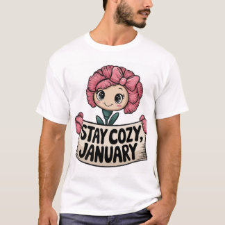 Lächelnde Nelke, die eine Herzerkrankung hält T-Shirt