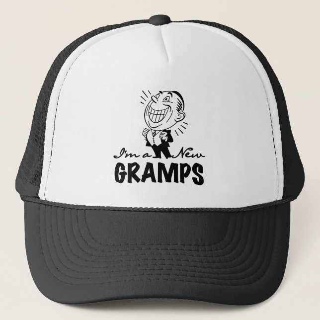 Lächelnde neue Gramps T - Shirts und Geschenke Truckerkappe (Vorderseite)