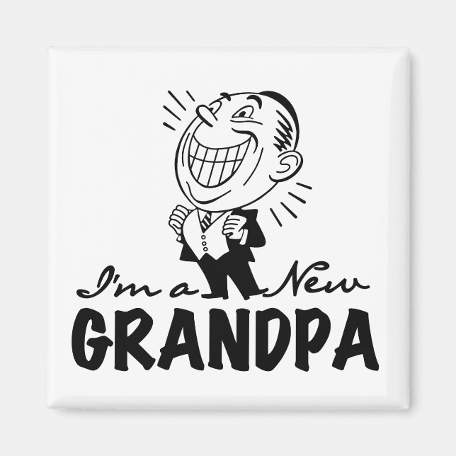 Lächelnde neue Großvater-T-Shirts und Geschenke Magnet (Vorne)