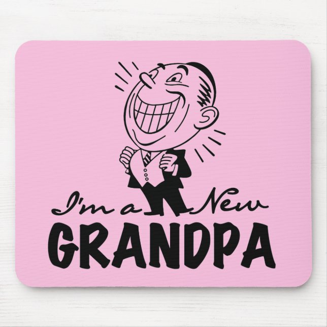 Lächelnde neue Großvater-T - Shirts und Geschenke Mousepad (Vorne)