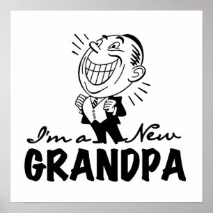 Lächelnde neue Großvater-T-Shirts und Geschenke Poster
