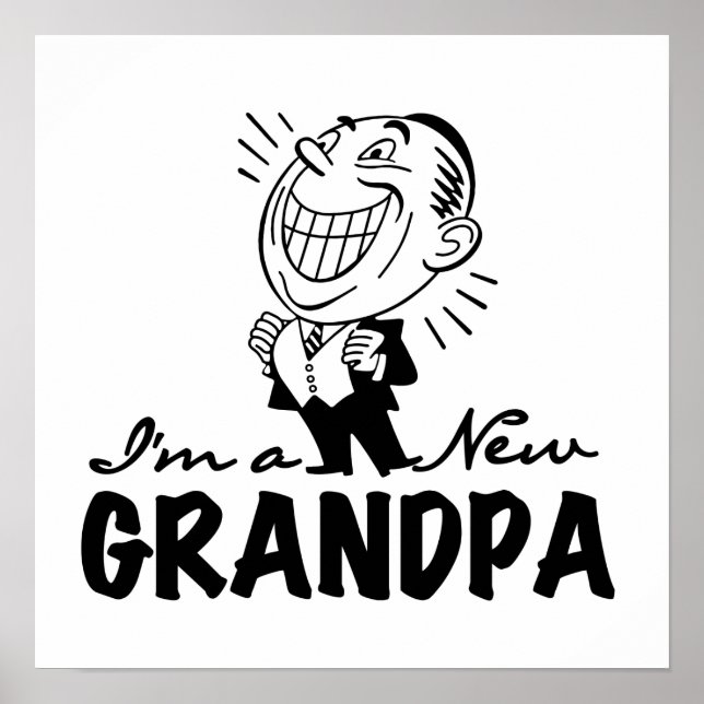 Lächelnde neue Großvater-T-Shirts und Geschenke Poster (Vorne)