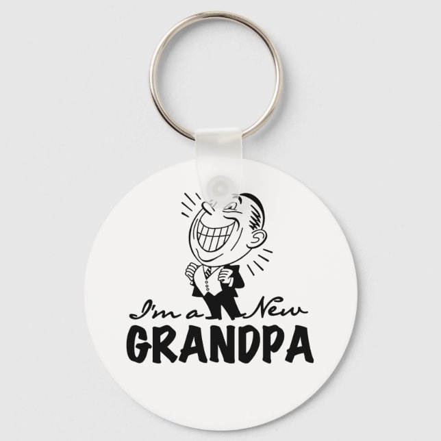 Lächelnde neue Großvater-T-Shirts und Geschenke Schlüsselanhänger (Vorderseite)