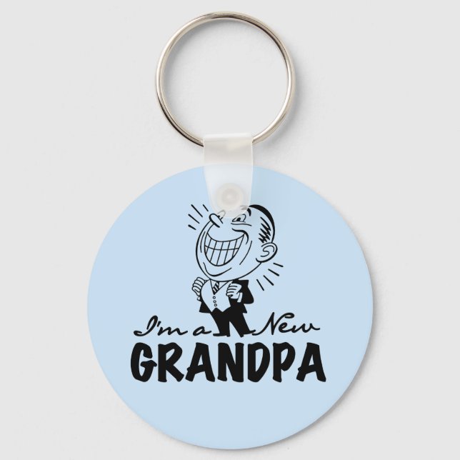 Lächelnde neue Großvater-T-Shirts und Geschenke Schlüsselanhänger (Vorderseite)
