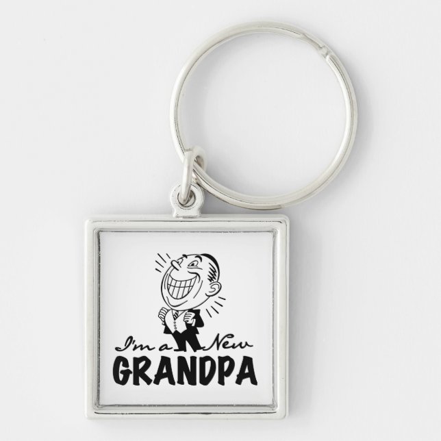 Lächelnde neue Großvater-T - Shirts und Geschenke Schlüsselanhänger (Vorne)