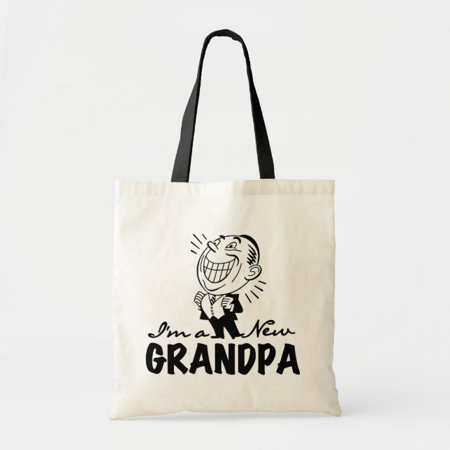 Lächelnde neue Großvater-T - Shirts und Geschenke Tragetasche (Vorne)