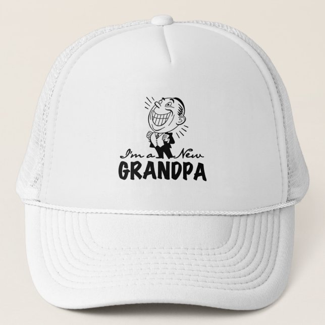 Lächelnde neue Großvater-T-Shirts und Geschenke Truckerkappe (Vorderseite)