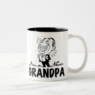 Lächelnde Neue Opa T-Shirts und Geschenke Zweifarbige Tasse