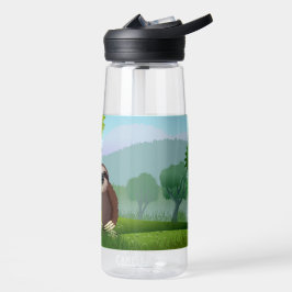 Lächelnde Niedliche Schlitze Mit Monogramm Trinkflasche