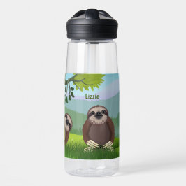 Lächelnde Niedliche Schlitze Mit Monogramm Trinkflasche