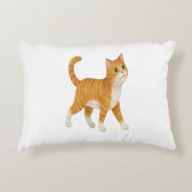 Lächelnde orange Katze Deko-Kissen