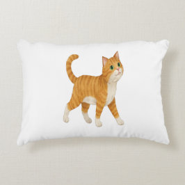 Lächelnde orange Katze Deko-Kissen Dekokissen
