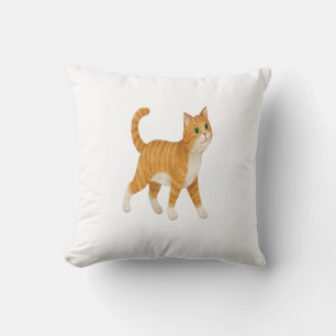 Lächelnde orange Katze Deko-Kissen Kissen