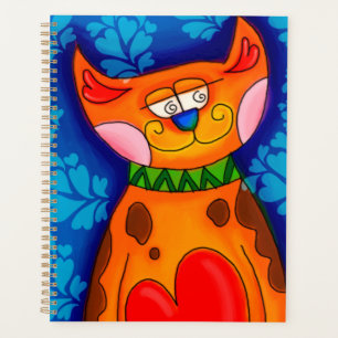 Lächelnde Orange Tabby Cat Planer