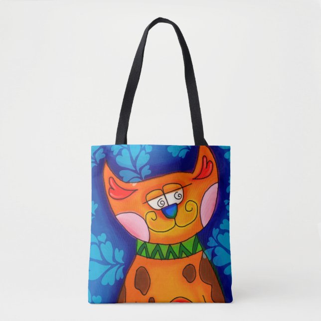 Lächelnde Orange Tabby Cat Tasche (Vorderseite)