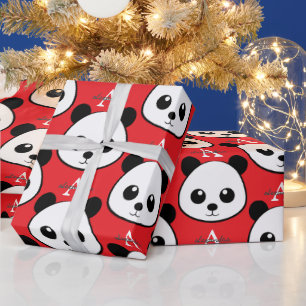 Lächelnde Panda-Gesicht-Geschenkpapier – Süßes Mon Geschenkpapier