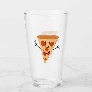Lächelnde Pizza Glas