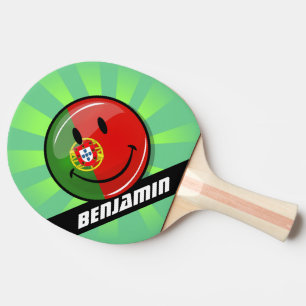 Lächelnde portugiesische Flagge Tischtennis Schläger