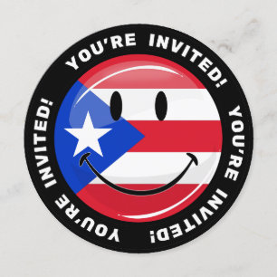 Lächelnde puerto-ricanische Flagge Einladung